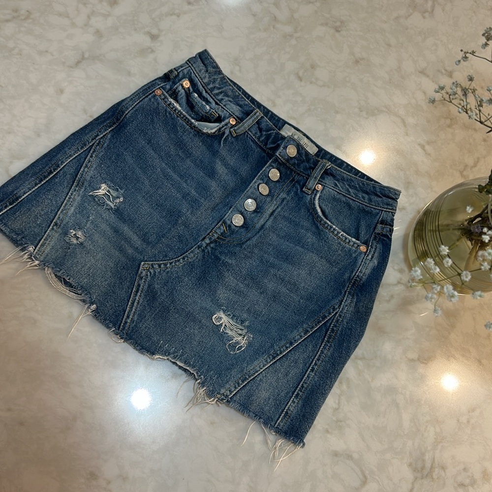 We the Free Distressed Denim Mini Skirt - Picture 4 of 8